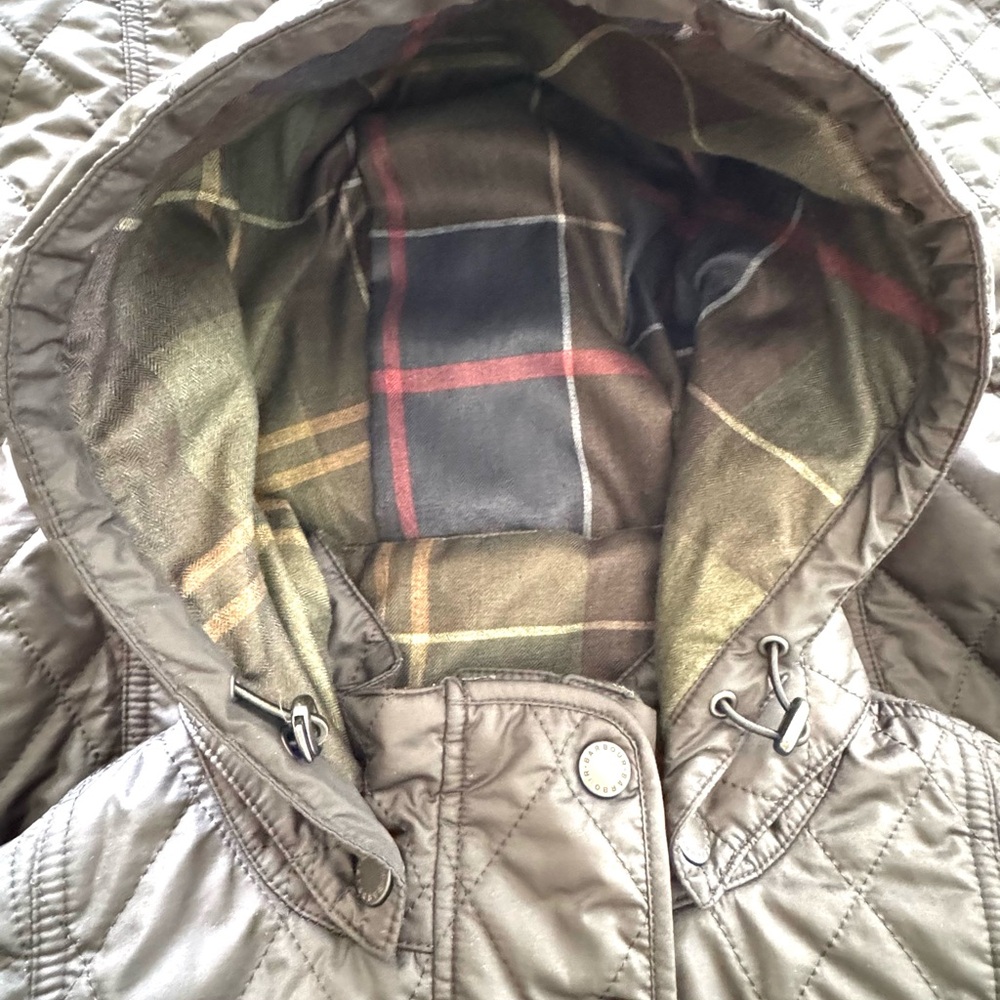 Barbour Women's Millfire Quilted Utility Jacket-Black with Detachable Hood US 14 - Picture 16 of 16